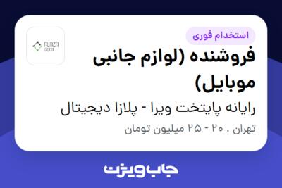 استخدام فروشنده (لوازم جانبی موبایل) در رایانه پایتخت ویرا - پلازا دیجیتال