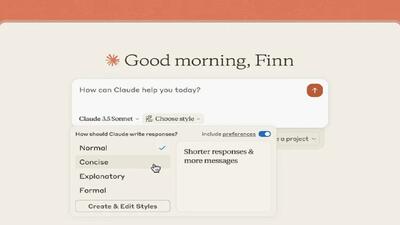 قابلیت شخصی‌سازی سبک نوشتاری به هوش مصنوعی Claude AI اضافه شد