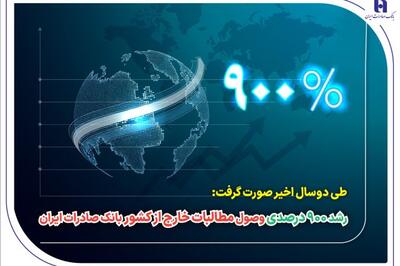 طی دوسال اخیر صورت گرفت؛ رشد ۹۰۰ درصدی وصول مطالبات خارج از کشور بانک صادرات ایران