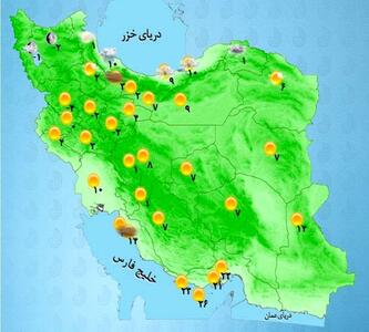 رگبار پراکنده در مناطق شمال غربی کشور | پیش بینی بارش باران در ۵ استان