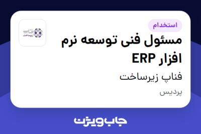 استخدام مسئول فنی توسعه نرم افزار ERP در فناپ زیرساخت