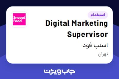 استخدام Digital Marketing Supervisor در اسنپ فود