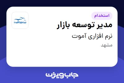 استخدام مدیر توسعه بازار در نرم افزاری آموت