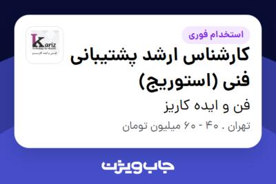 استخدام کارشناس ارشد پشتیبانی فنی (استوریج) در فن و ایده کاریز