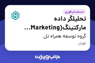 استخدام تحلیلگر داده مارکتینگ(Marketing Data Analyst) در گروه توسعه همراه تل