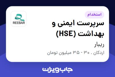 استخدام سرپرست ایمنی و بهداشت (HSE) - آقا در ریبار