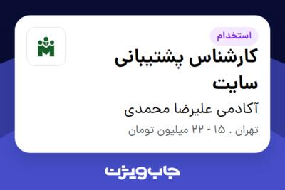 استخدام کارشناس پشتیبانی سایت در آکادمی علیرضا محمدی