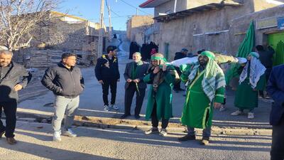 مراسم تشییع نمادین پیکر حضرت زهرا (س) در روستای توآباد + فیلم