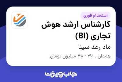 استخدام کارشناس ارشد هوش تجاری (BI) در ماد رعد سینا