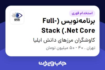 استخدام برنامه‌نویس (Full-Stack (.Net Core - آقا در کاوشگران مرزهای دانش ایلیا