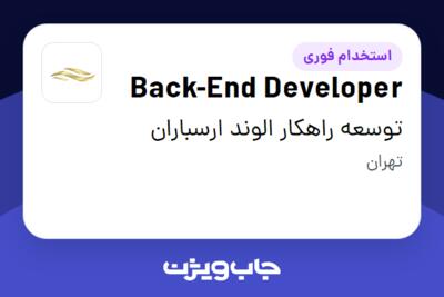 استخدام Back-End Developer در توسعه راهکار الوند ارسباران