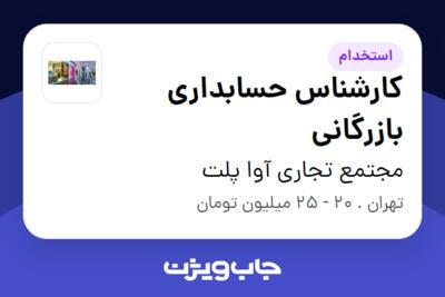 استخدام کارشناس حسابداری بازرگانی در مجتمع تجاری آوا پلت