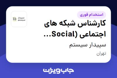 استخدام کارشناس شبکه های اجتماعی (Social Media) در سپیدار سیستم