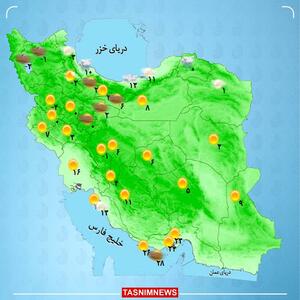 بارش در مناطق غربی و مرکزی کشور / هشدار بارش باران و برف در ۱۷ استان