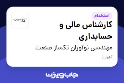 استخدام کارشناس مالی و حسابداری در مهندسی نوآوران تکساز صنعت