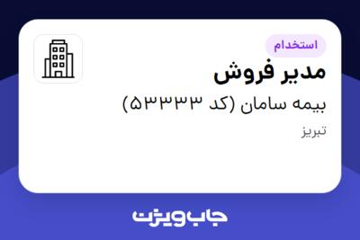 استخدام مدیر فروش در بیمه سامان (کد 53333)