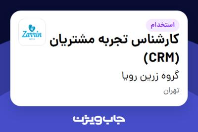 استخدام کارشناس تجربه مشتریان (CRM) - خانم در گروه زرین رویا