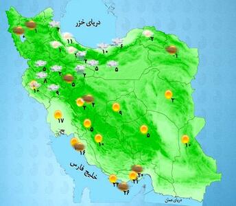 بارش پراکنده در مناطق شمالی کشور