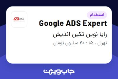 استخدام Google ADS Expert در رایا نوین تکین اندیش