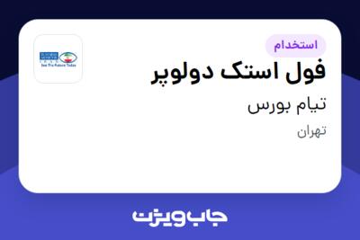 استخدام فول استک دولوپر - آقا در تیام بورس