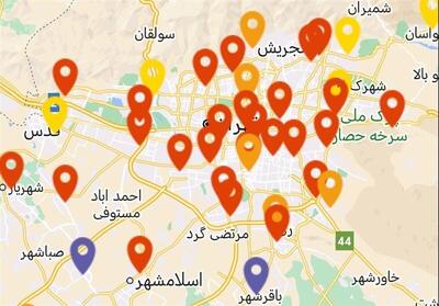 آلودگی هوا در ۲ شهر استان تهران به وضعیت بنفش رسید