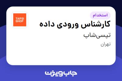 استخدام کارشناس ورودی داده در تپسی‌شاپ