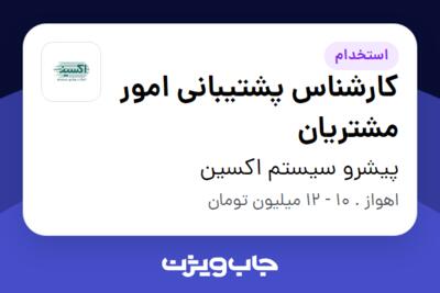 استخدام کارشناس پشتیبانی امور مشتریان - خانم در پیشرو سیستم اکسین