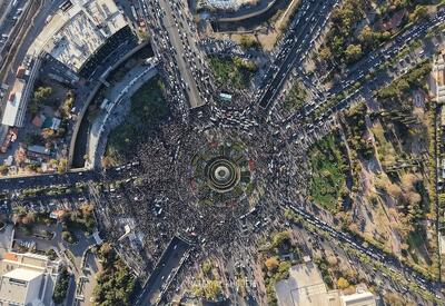 تصاویر پهپادی از جشن سقوط حکومت اسد در دمشق