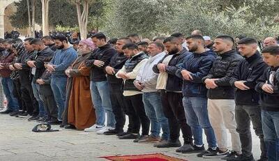 حضور پرشور فلسطینی‌ها در نماز جمعه مسجدالأقصی