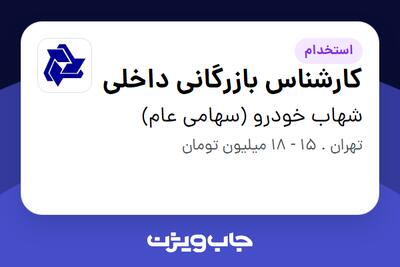 استخدام کارشناس بازرگانی داخلی - آقا در شهاب خودرو (سهامی عام)