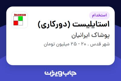 استخدام استایلیست (دورکاری) - خانم در پوشاک ایرانیان