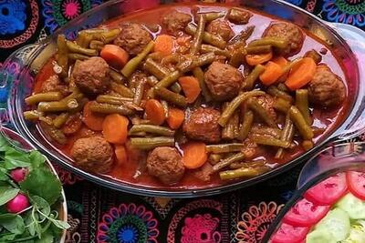 خورش لوبیا سبز با مرغ + طرز تهیه