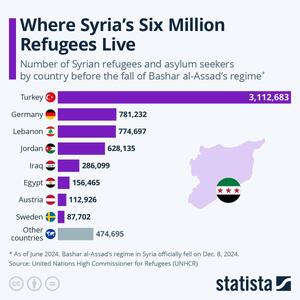 اینفوگرافی/ ۶ میلیون پناهند سوری کجا هستند؟ | اقتصاد24