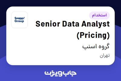 استخدام Senior Data Analyst (Pricing) در گروه اسنپ