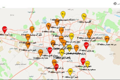 4 منطقه تهران در وضعیت قرمز