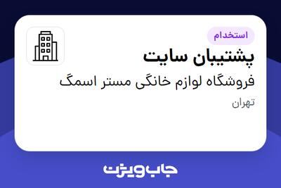 استخدام پشتیبان سایت - خانم در فروشگاه لوازم خانگی مستر اسمگ