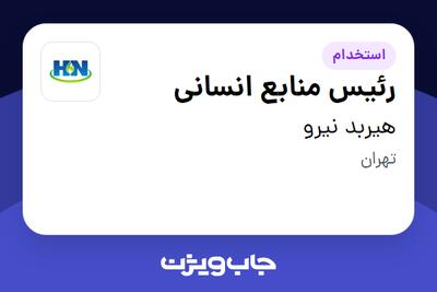 استخدام رئیس منابع انسانی در هیربد نیرو