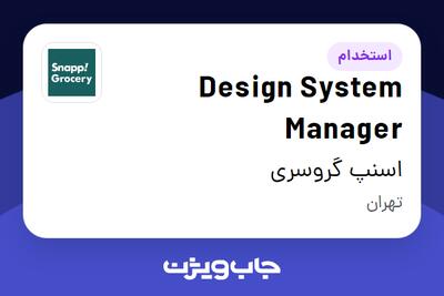 استخدام Design System Manager در اسنپ گروسری