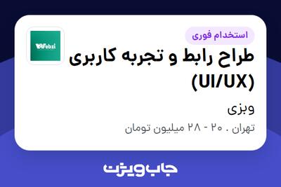 استخدام طراح رابط و تجربه کاربری (UI/UX) در وبزی