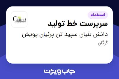 استخدام سرپرست خط تولید - خانم در دانش بنیان سپید تن پرنیان پویش