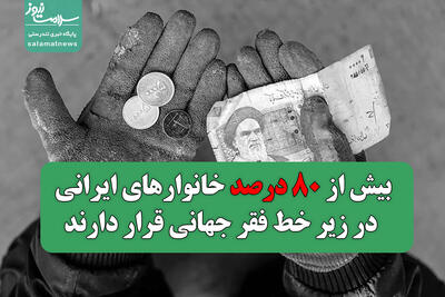 بیش از 80 درصد خانوارهای ایرانی در زیر خط فقر جهانی قرار دارند