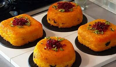 طرز تهیه ته‌ چین مرغ طلایی و مجلسی