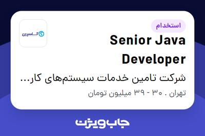 استخدام Senior Java Developer در شرکت تامین خدمات سیستم‌های کاربردی کاسپین