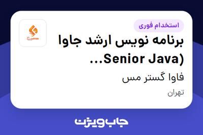 استخدام برنامه نویس ارشد جاوا (Senior Java Developer) در فاوا گستر مس