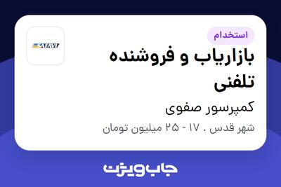 استخدام بازاریاب و فروشنده تلفنی - خانم در کمپرسور صفوی