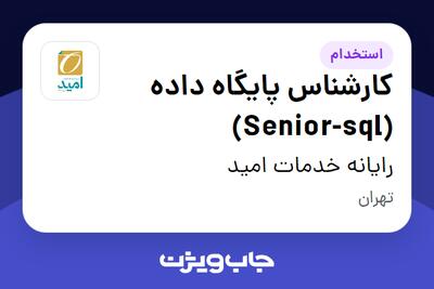 استخدام کارشناس پایگاه داده (Senior-sql) در رایانه خدمات امید