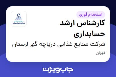 استخدام کارشناس ارشد حسابداری - آقا در شرکت صنایع غذایی دریاچه گهر لرستان