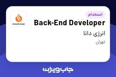 استخدام Back-End Developer در انرژی دانا