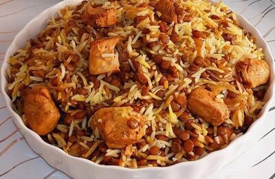 طرز تهیه عدس پلوی گلستانی، یک عدس پلوی متفاوت و خوشمزه - فراشپز