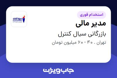 استخدام مدیر مالی در بازرگانی سیال کنترل